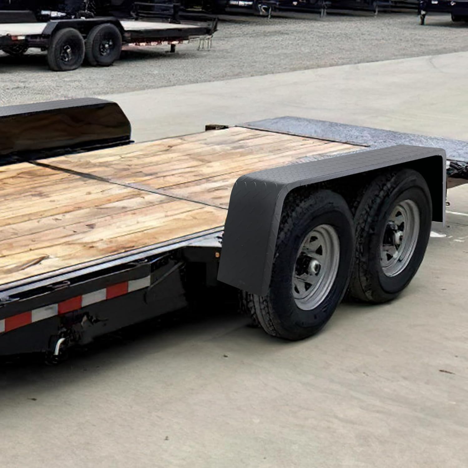 Trailer Fenders, Detachable Diamond Steel Tread Plate Trailer Fenders Fit 13"-15" Wheels, Tandem Trailer Fenders for Landscape Trailers, Cargo Trailer, 2 Pcs
