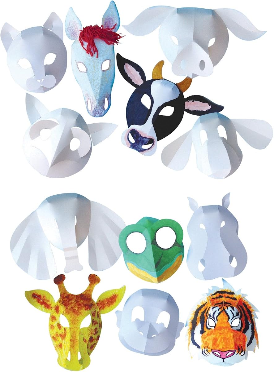 Roylco Wild Animal Mask, Set of 30