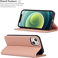 Vista 50 de iCoverCase Funda tipo cartera compatible con iPhone 13 Pro Max con ranuras para tarjetas, funda magnética de piel auténtica con bloqueo RFID, Naranja