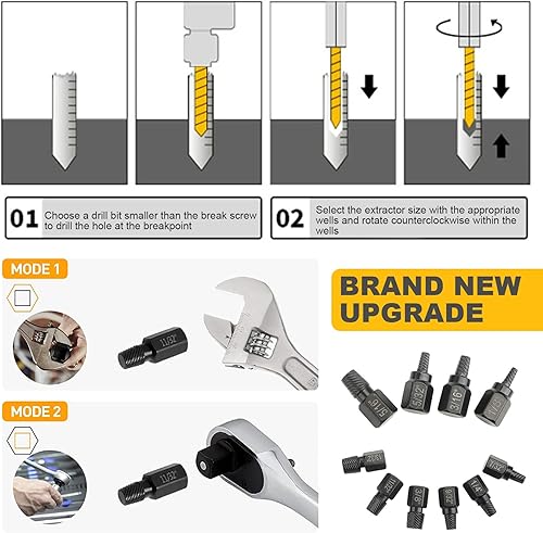 Miniatura 4 de Screw Extractor Set, 26PCSSet Carbon Steel Bolts Easy Out Extractor Kit, Hex Head Multi-Spline Tap Socket, Stripped Screw for Removing Broken Studs
