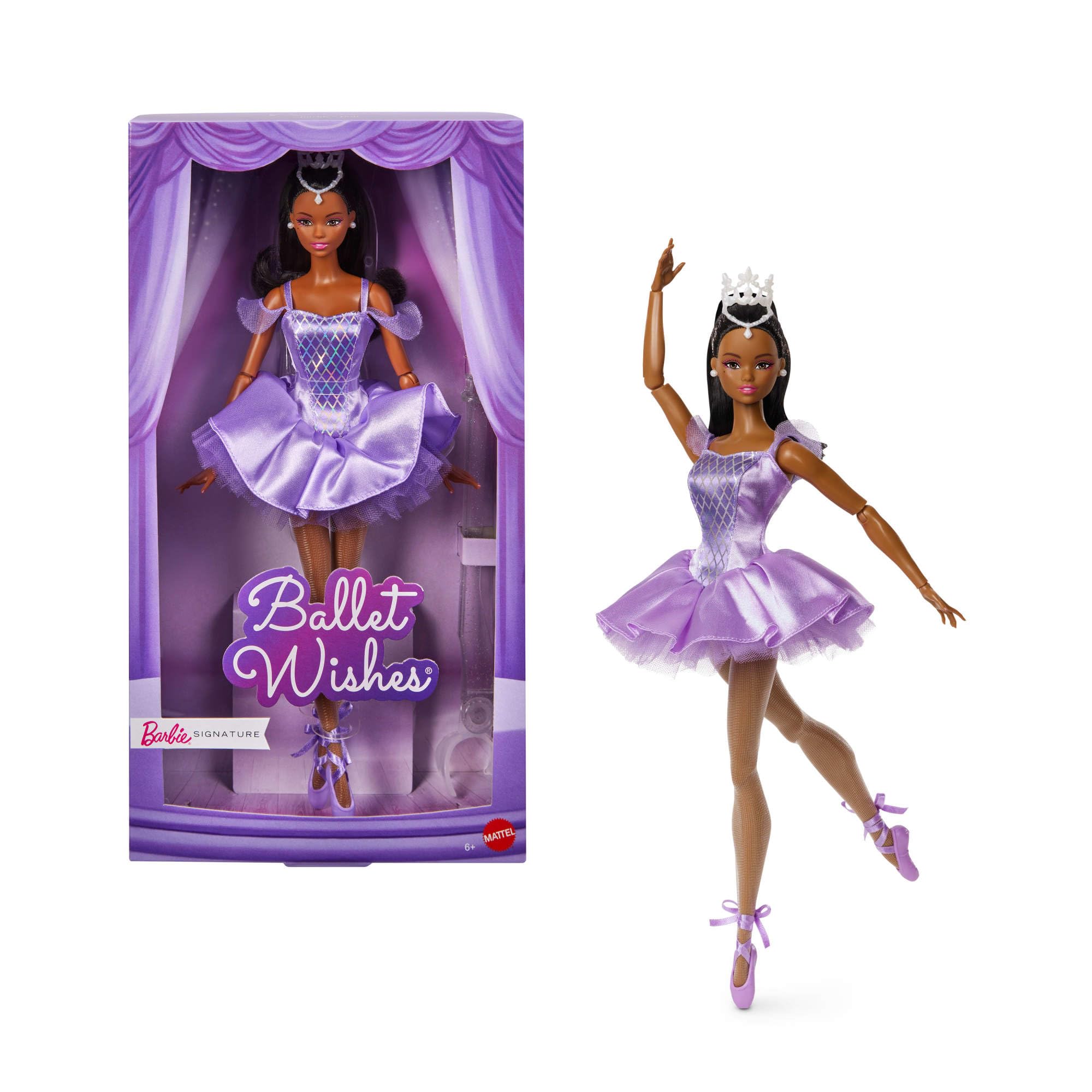 Mattel Barbie Signature Puppe Birthday Wishes – Pastell Regenbogen Kleid, schwarze Haare, Geschenkverpackung