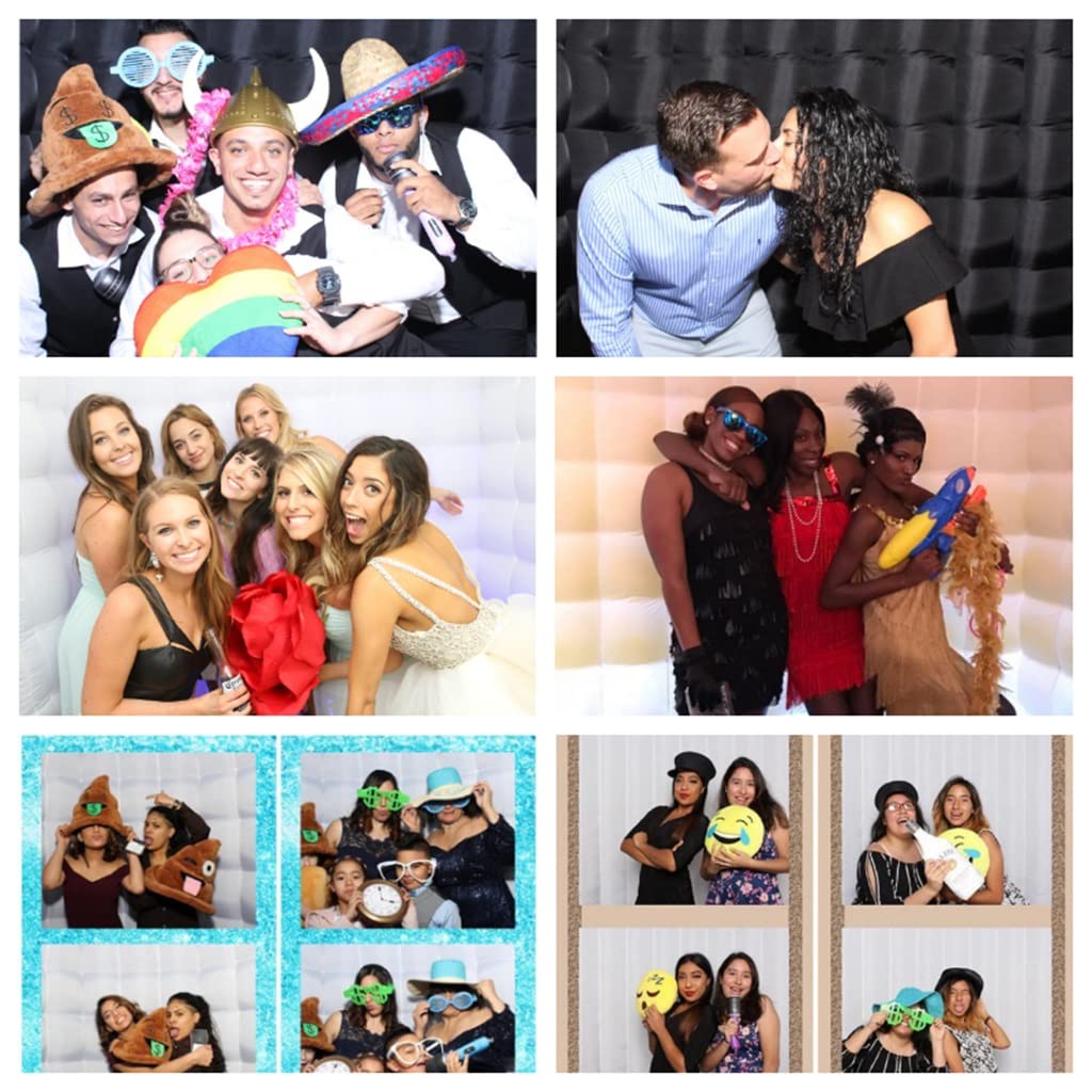 Nadmuchiwana obudowa do fotobudki (9,8 x 4,9 x 7,5 stopy) Tło do fotobudki z wewnętrzną dmuchawą i pilotem, na wesele Firma Photo Booth (kolor: biały)