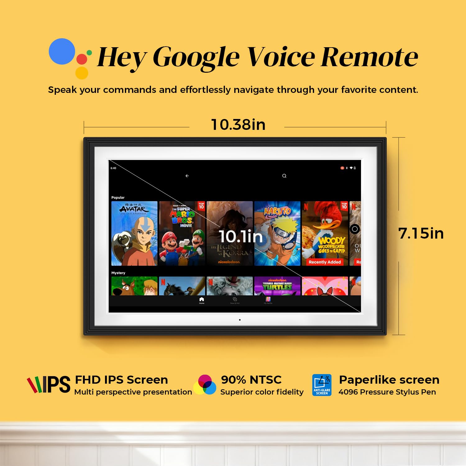 Changing Digital Google Calendar:Chore Chart And Planner For Family Schedules|Picture Frame With Anti-Glare Touchscreen|Wall-Mount Or Desktop|Google Home Hub,App Store (15.6 Inch Walnut Wood