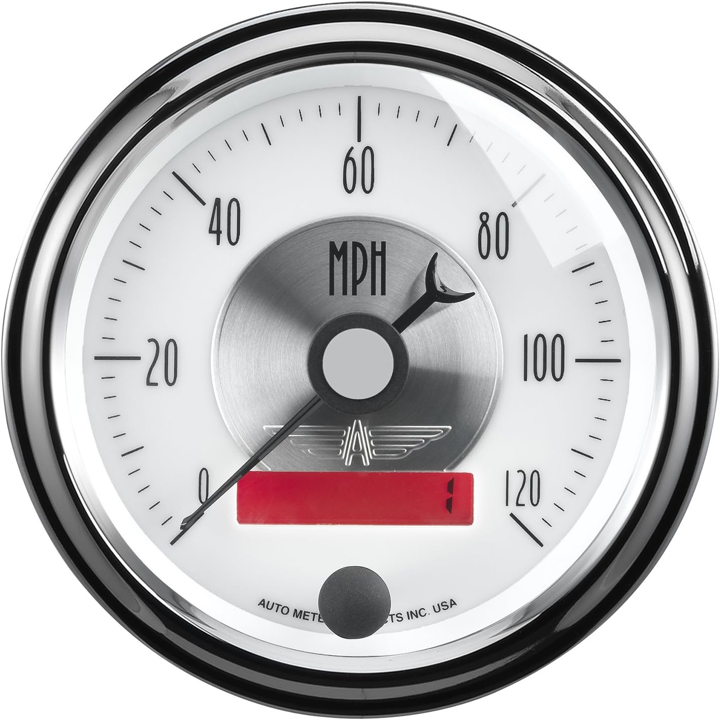 Auto Meter 2084 Prestige Pearl 3-3/8" Electric Speedometer (0-120 MPH, 85.7mm)