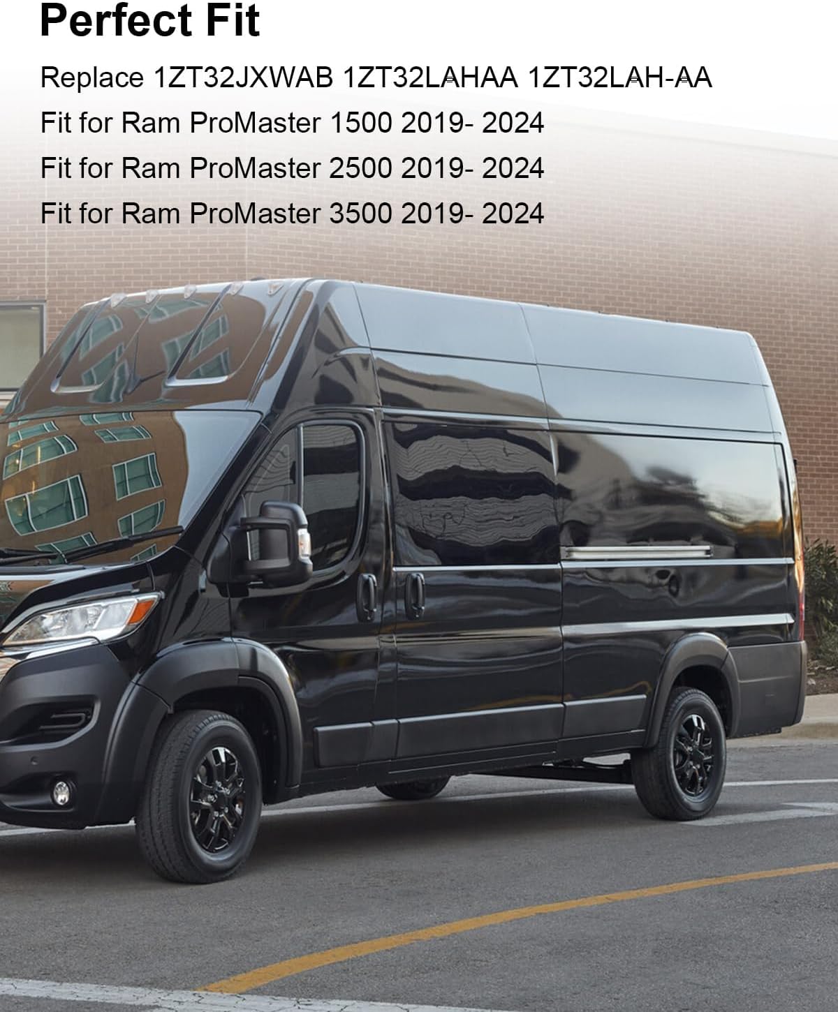 Left Rear Side Lower Body Door Molding Trim Fit for Ram ProMaster 1500 2500 3500 2019-2024 Replace 1ZT32JXWAB 1ZT32LAHAA 1ZT32LAH-AA, Door Trim Molding Protective Strip for Driver Side
