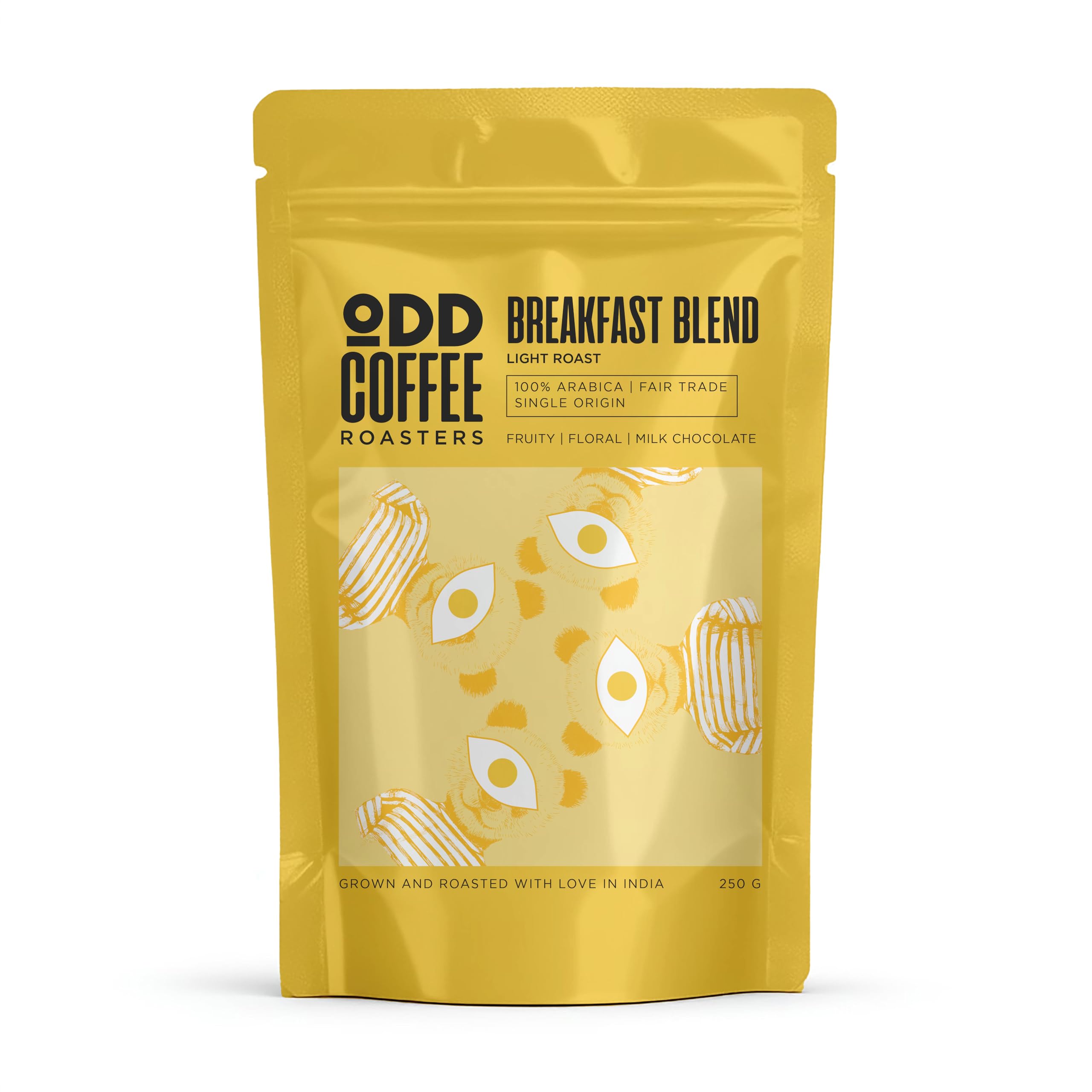 Breakfast Blend 100% Arabica Roasted Coffee Powder 250 gms Light Roast | AAA Grade Specialty Bean | Fruity, Floral & Milk Chocolate | Single Origin Ground Coffee for Home Machine