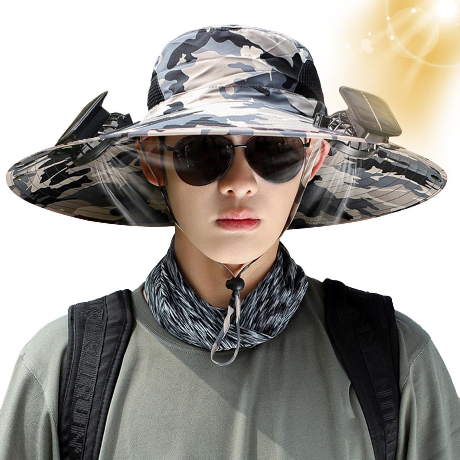 Sombrero de abanico solar de ala ancha, sombrero de protección solar UPF50+ para mujeres y hombres, verano al aire libre, pesca, senderismo, camping, playa, deportes, viajes, gorra de enfriamiento