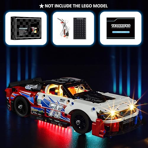 Miniatura 5 de YEABRICKS Luz LED para Lego-42153 Technic NASCAR de próxima generación Chevrolet Camaro ZL1 de bloques de construcción (juego LEGO no incluido)