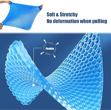 Cooling Gel Car Seat Cushion for Mitsubishi Pajero V73(V77) 2008 2009 2010 2011, Elastic Gel Seat Pad with Non-Slip Cover Breathable Office Home,S-with Cover