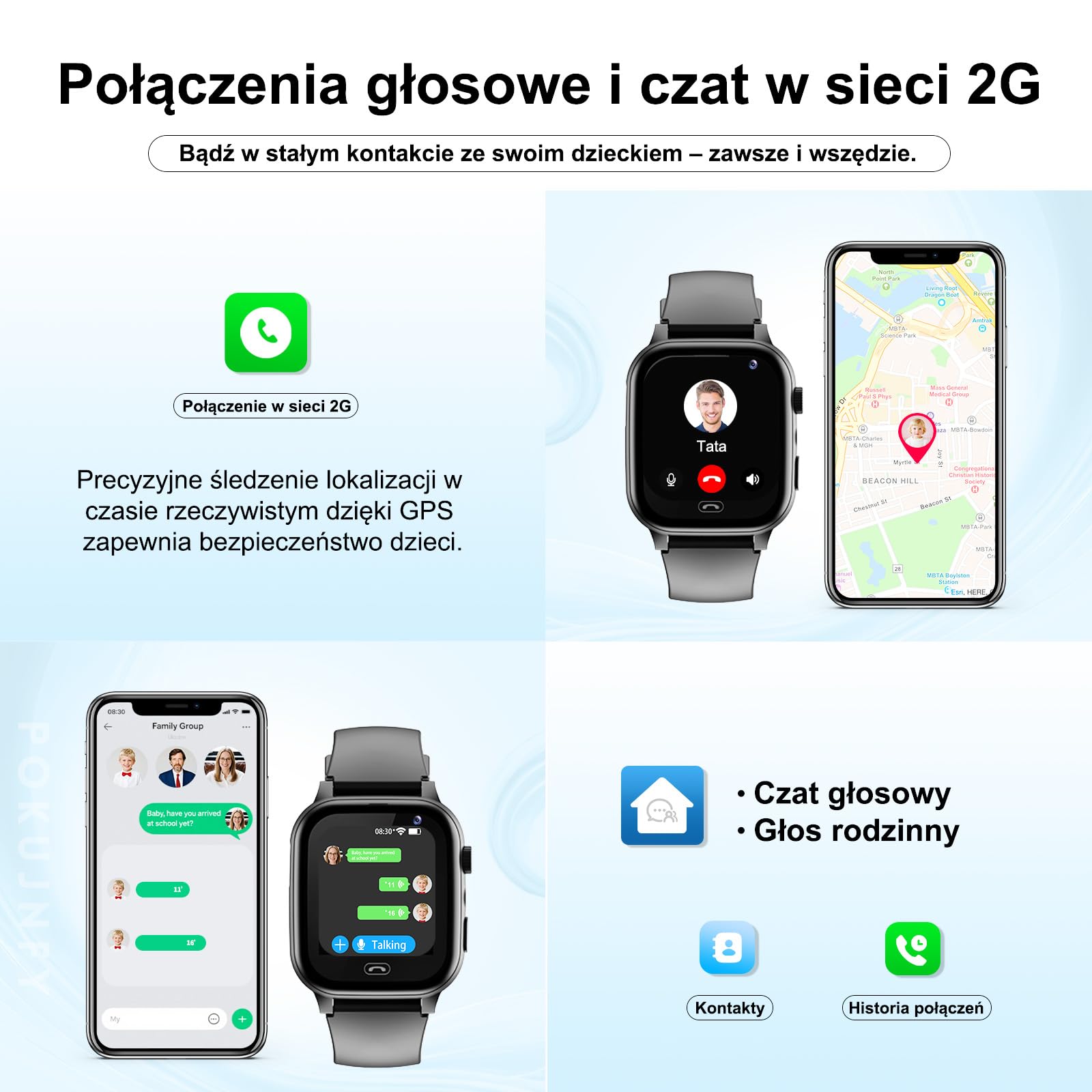 Smartwatch dla Dzieci z GPS SOS Kontakty Czat Rozmowy Telefoniczne | Tryb KlasowyGra Budzik Latarka IP68 Wodoodporny Cyfrowy Prezenty Smartwatch Dziecięcy Chłopcy Dziewczynki
