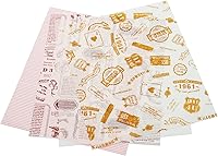 Vista 3 de 100 hojas de papel encerado, envolturas de delicatessen, forros de cestas, hojas cuadradas de papel de delicatessen, papel de hornear, papel