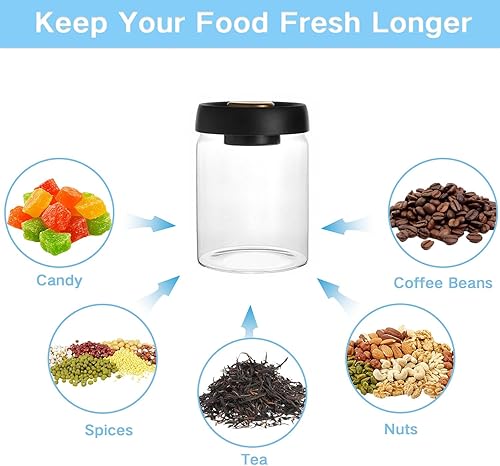 Miniatura 2 de Gute Tarros de almacenamiento de cocina de vidrio borosilicato, recipientes de café con sello hermético de tapa, recipientes de almacenamiento de