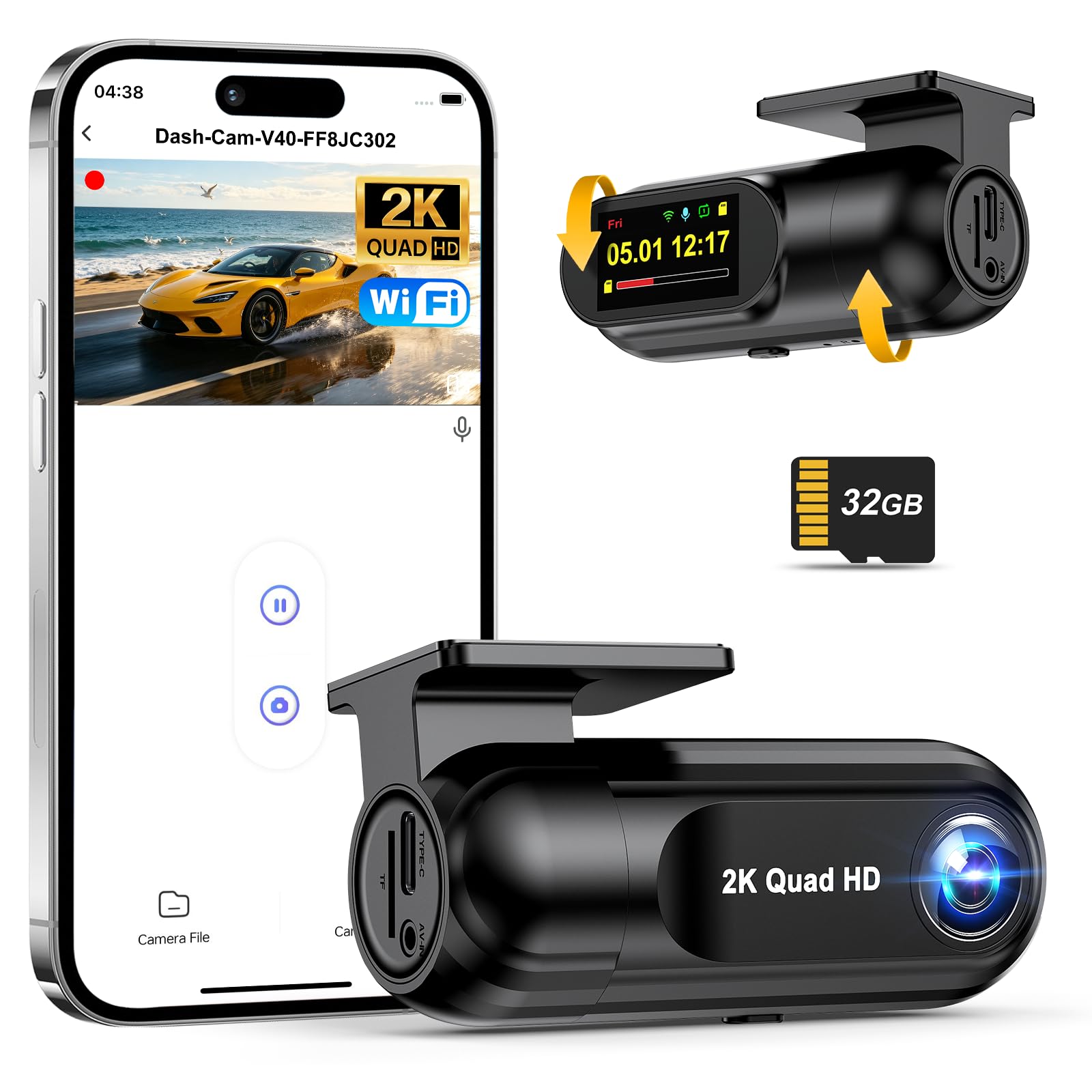 Photo 1 of ***MISSING PARTS***
PENEMAY Dash Cam 2K Car Camera, Mini WiFi Dashcam with 32GB SD Card Dash Cam Front, Enhanced Night Vision Dashcams for Car, App Controlled Dash Camera with 24H Parking Mode, G-Sensor, Loop Recording