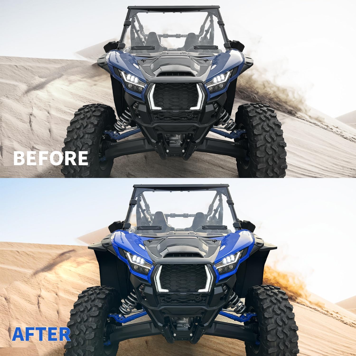 Wider XXL Front&Rear Fender Flares Kit Compatible with Kawasaki Teryx KRX 1000 2020-2025 Accessories, Update Extended Mud Flaps Extension Mud Guards Replace 99994-1324(12PCS,Left & Right)