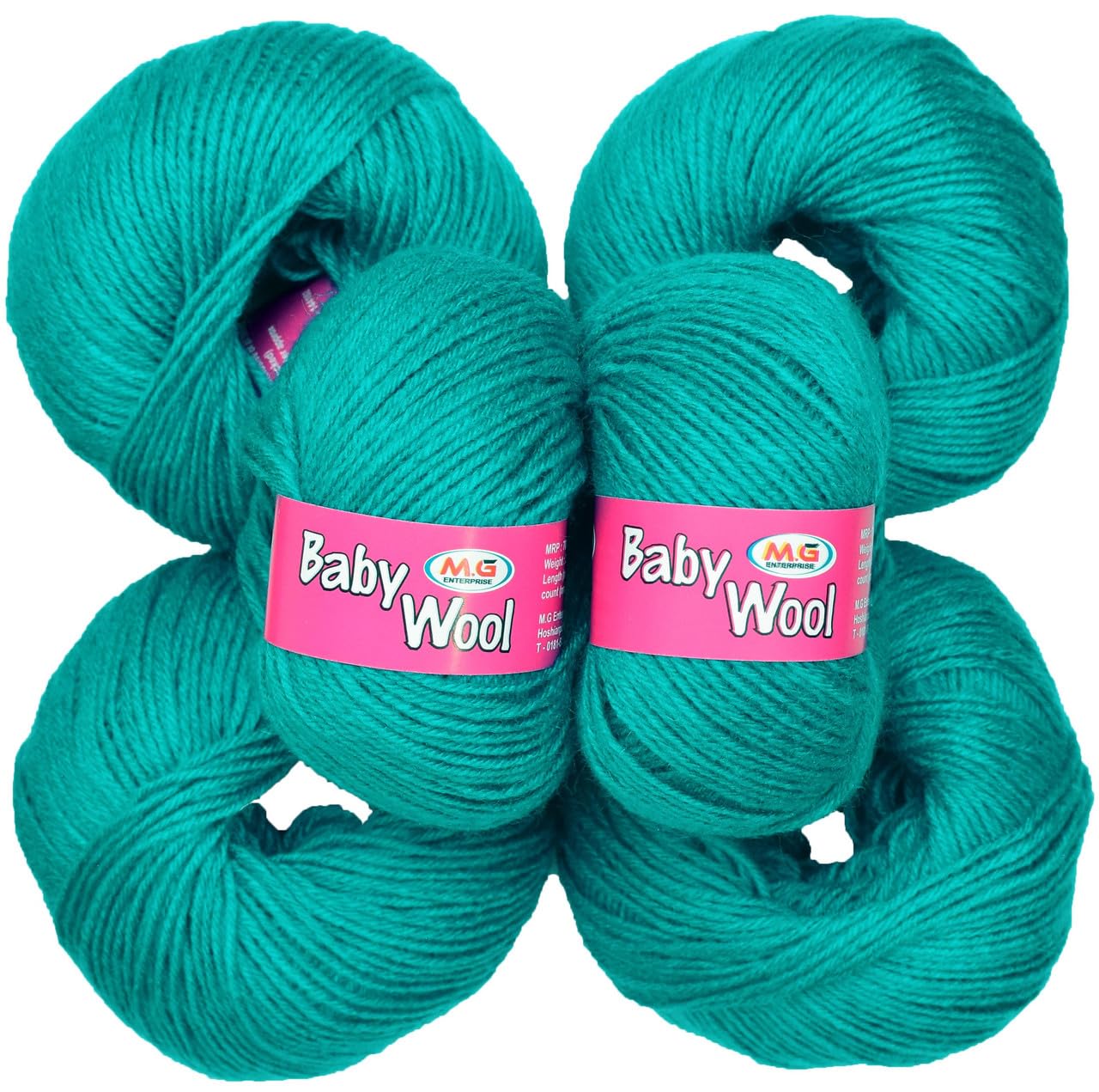 M.G ENTERPRISE 100% Acrylic Wool Teal 8 Pc Baby Wool 4 ply Wool Ball Hand Knitting Wool/Art Craft Soft Fingering Crochet Hook Yarn-KM Art--image-39
