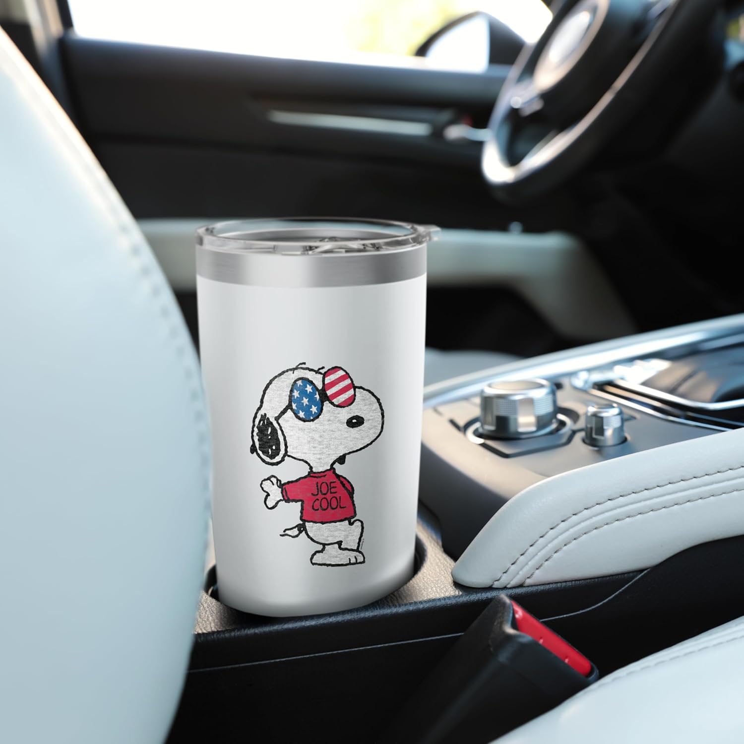 Peanuts - Snoopy- Joe Cool American Flag Sunglasses Stainless Steel Insulated Tumbler - Image 6
