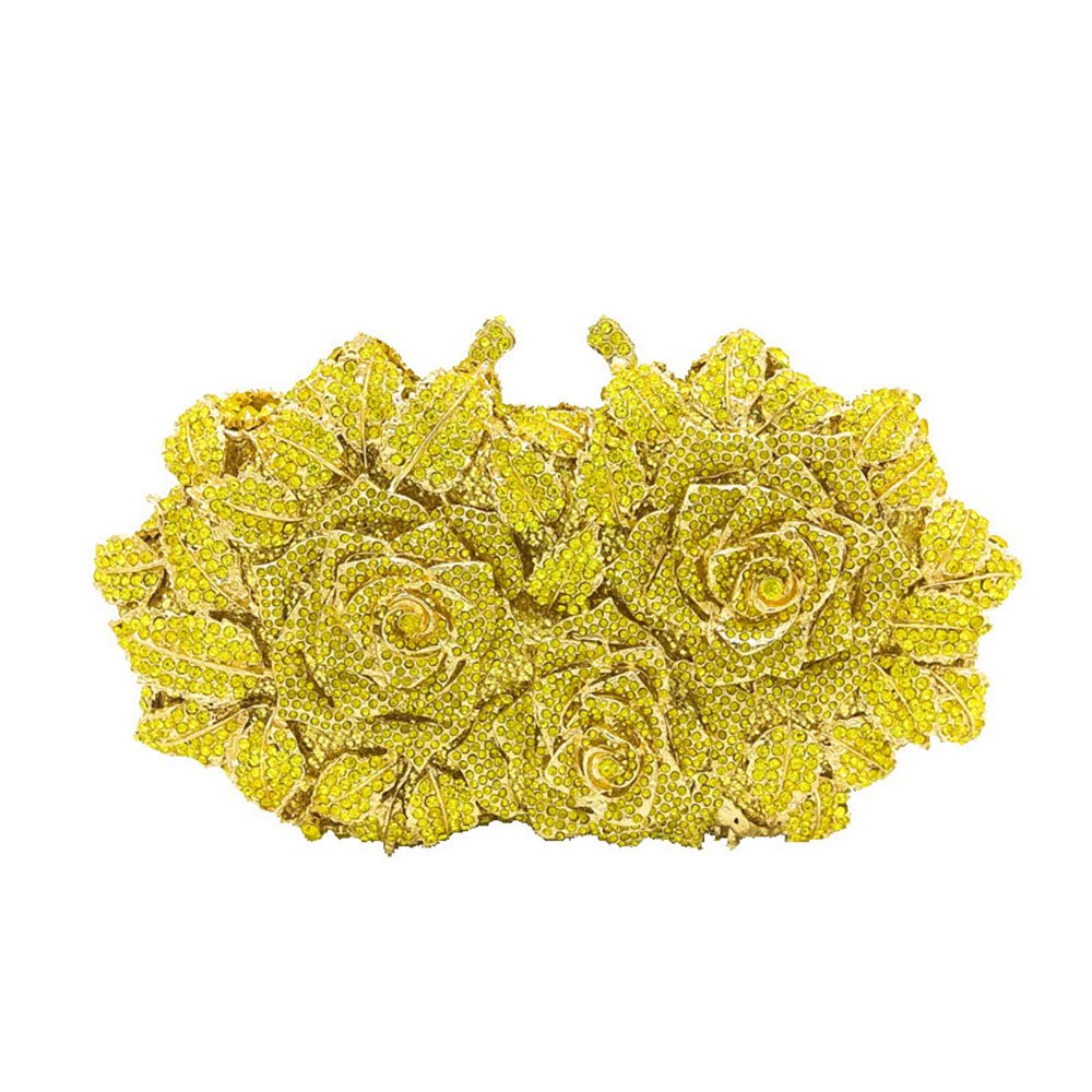 Boutique De FGG Mini Flower Evening Bags For Women Formal,Party Rhinestone Clutch Purses,Wedding Floral Crystal Clutch Bag