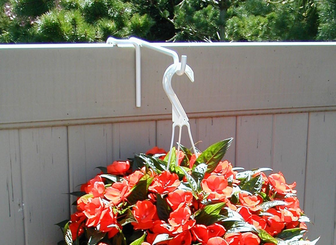 Vinyl Fence Plant & Accessory Rail Hanger - White - 8.5 Inch Extension