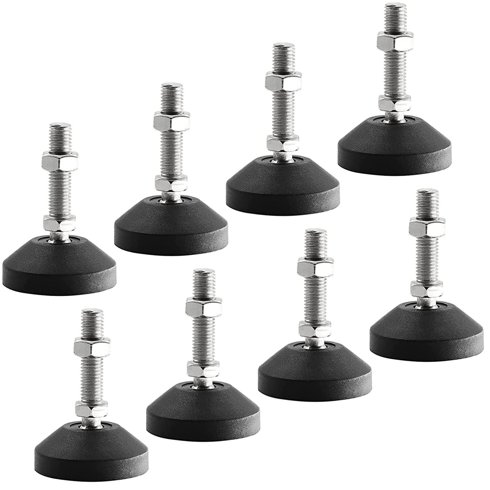 SHUIOG Pack of 8 Adjustable Foot M12 x 50 mm Adjusting Screw