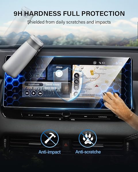 Pellicola protettiva in vetro temperato per Nissa-n Qashqai J12/ X-Trail T33 e-POWER 2023-2026, pellicola protettiva in vetro temperato per accessori Nisan Connect, adatta con 9H antigraffio - 2