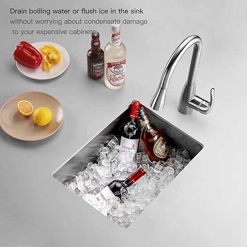 Miniatura 2 de TORVA Fregadero de Montaje Bajo para Cocina de Acero Inoxidable de una Cavidad Calibre 16, Fregadero de Cocina de 9 Pulgadas de Profundidad, US 15 x