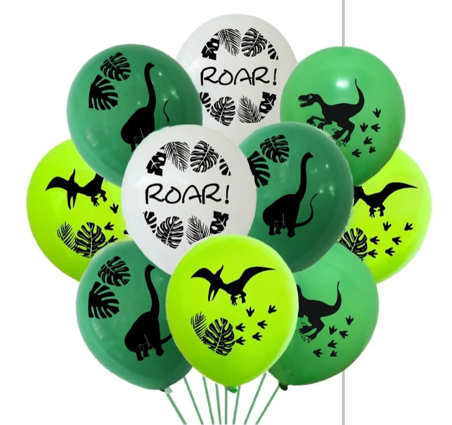 HK balloons Rubber Pack Of 30 Dinosaur Forest Jungle Themed Birthday Decoration Printed Balloons For Kids Birthday Baby Shower Party Jungle Item Printed Balloons, Multicolor