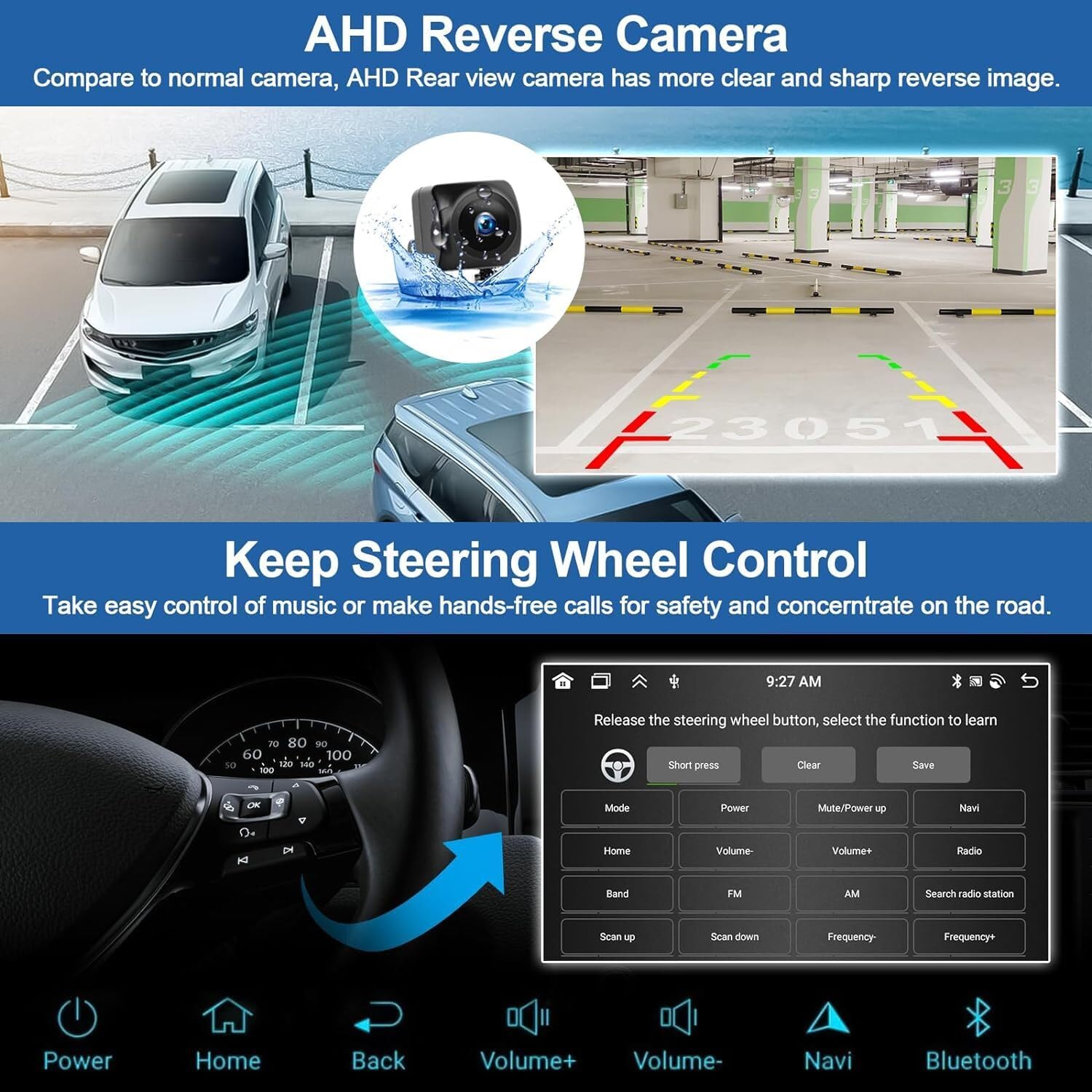 2+64G Double Din Car Radio for Dodge Journey 2009 2010 Android 14 Car Stereo with 7 inch IPS Touch Screen Head Unit w/Wireless Carplay Android Auto GPS Navi Bluetooth FM/RDS Mirror Link Backup Camera