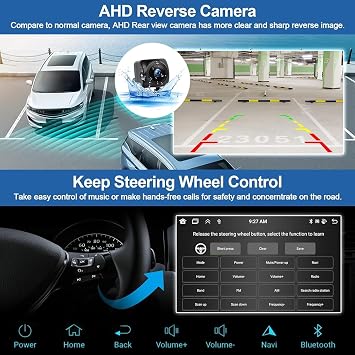 Araba radyosu Stereo VW Eos 2006 2007-2015 için, Carplay/Android Auto ile | Kabellosem CarPlay ve Android Auto ile 9 inç stereo dokunmatik ekran, WiFi Bluetooth GPS navigasyon, FM, arka kamera AHD