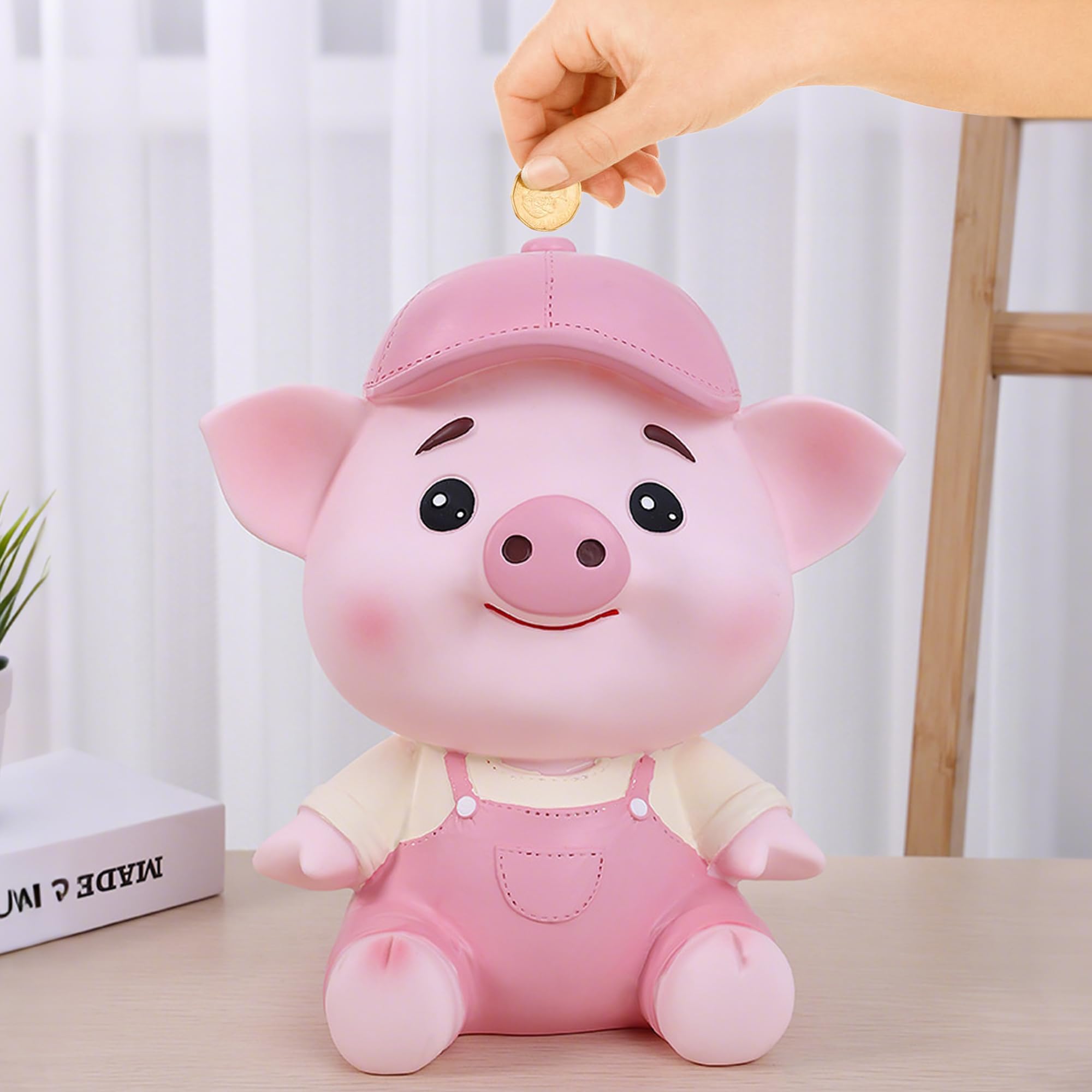 Spardose Kinder,Kawaii Kunststoff Sparschwein,Sparschwein Groß XXL mit openin für Banknote Münze Einsparungen,sparschwein Kinder Geschenk,Geburtstag Geschenke für Mädchen Jungen Erwachsene (rosa)