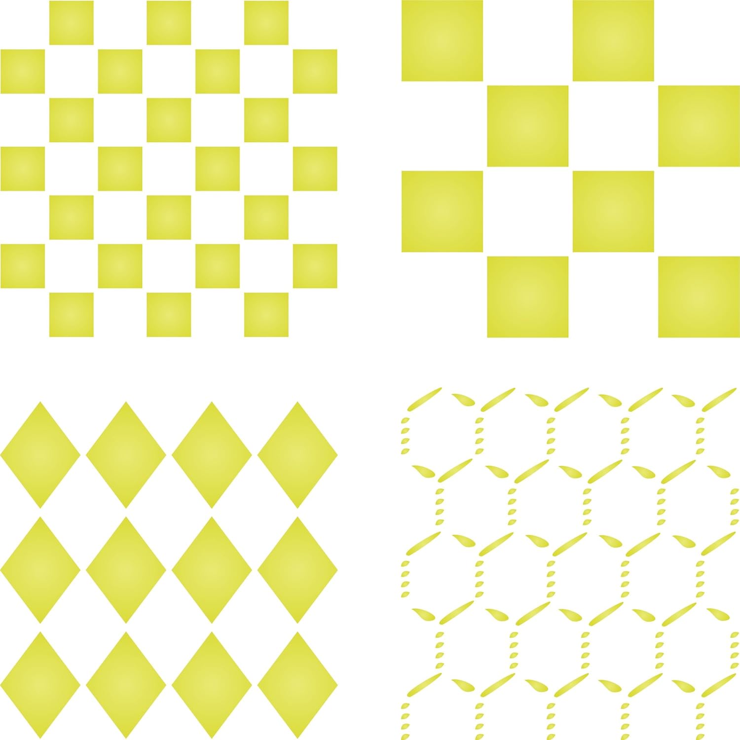Stencil Shapes - 11.5 x 11.5cm (S) - Reusable Geometric Pattern Square Diamond Chicken Wire Wall Stencil Template