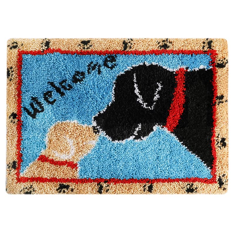 ROCKY&CHAO Knooptapijt kits voor volwassenen, abstract patroon 60X40CM, DIY klinkhaakset voor thuis, vloerkleed maken, borduur- en borduursets, naaiwerk, vloerkleed voor thuisdecoratie
