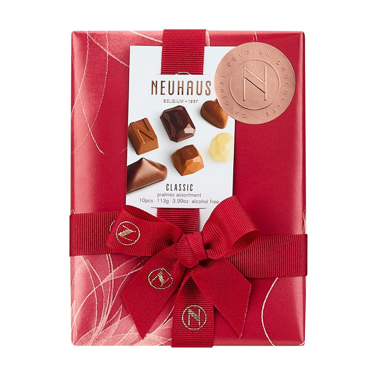 Neuhaus Belgian Chocolate 2025 Valentine Ballotin 1/4 lb Assorted Chocolates – 10 Pieces Assorted Milk, White & Dark Chocolate Pralines – Romantic Chocolate Gift