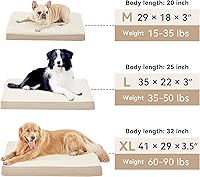 Vista 7 de Cama extragrande para perros, camas refrescantes para perros grandes, cama ortopédica lavable para mascotas para jaula con espuma viscoelástica