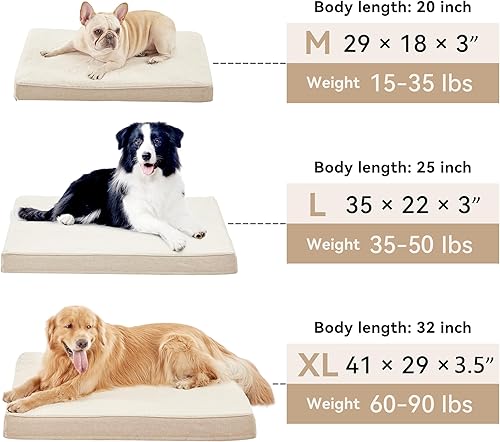Miniatura 7 de Cama extragrande para perros, camas refrescantes para perros grandes, cama ortopédica lavable para mascotas para jaula con espuma viscoelástica para