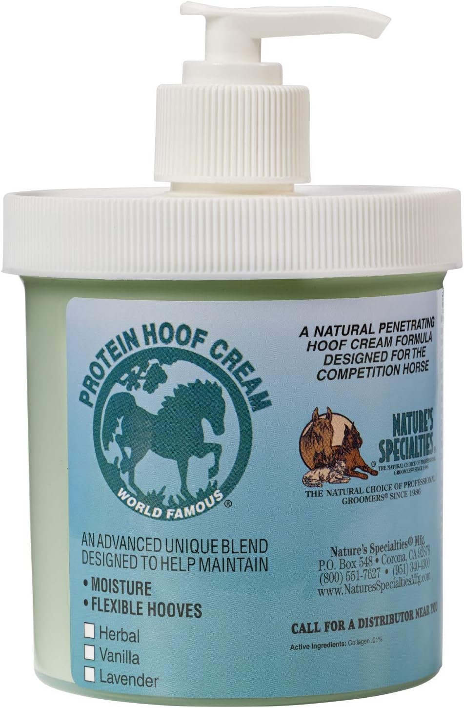 Nature's Specialties Horse Protein Hoof Cream, Made in USA, Herbal, 16oz