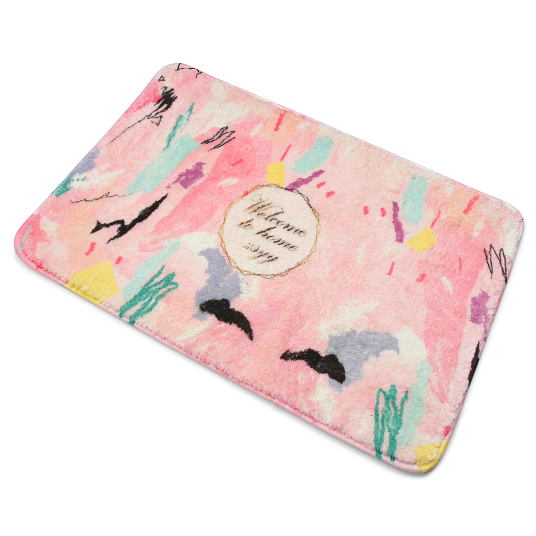 Spesh Badezimmerteppich 40 * 60cm Badematte Mikrofaser Saugfähig Badteppich Badvorleger(Pink)