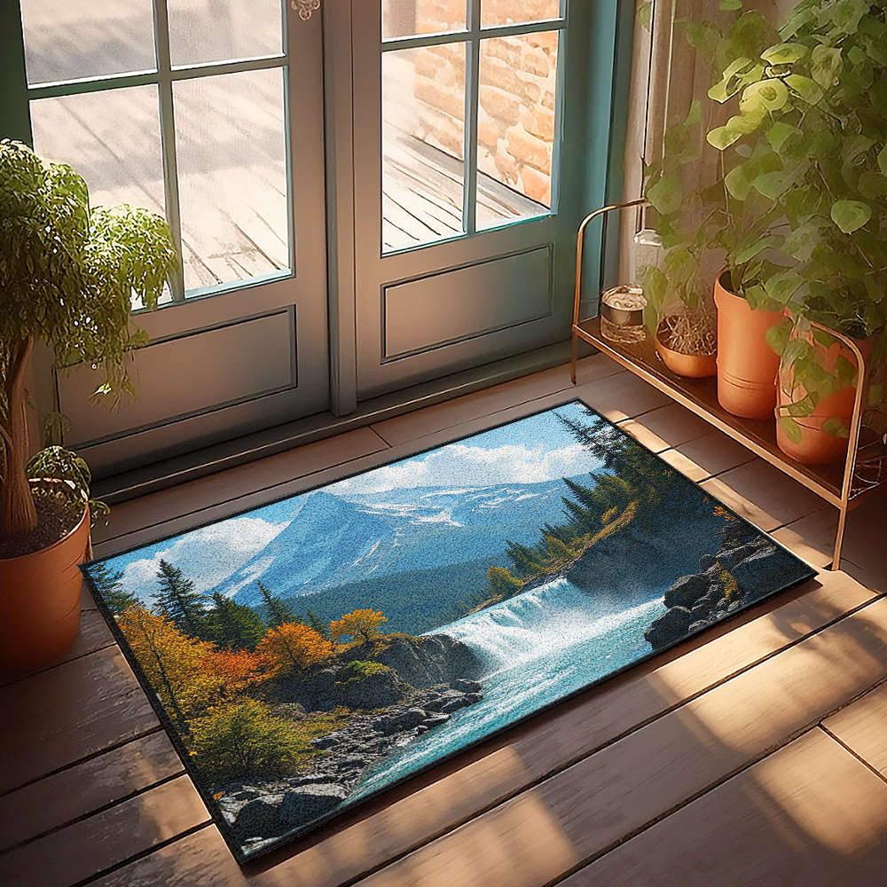 Grand tapis d'extérieur 65x90 cm paillasson amusant cascade déco entrée maison
