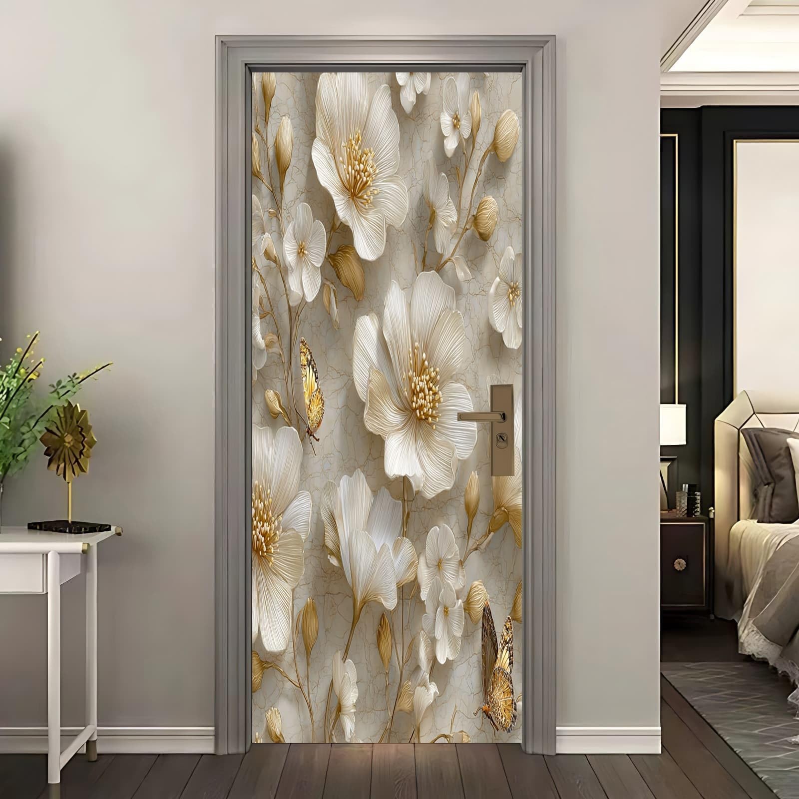 Stickers amovibles 77x200 cm pour masquer les défauts de porte
