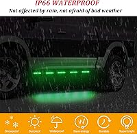 Vista 2 de Paquete de 10 Luces Laterales Marcadoras de Remolque DC 12V Verde Ahumado 3.8" 6 LED Barra de Luz de Gálibo Tira de Luz Indicadora de Señal