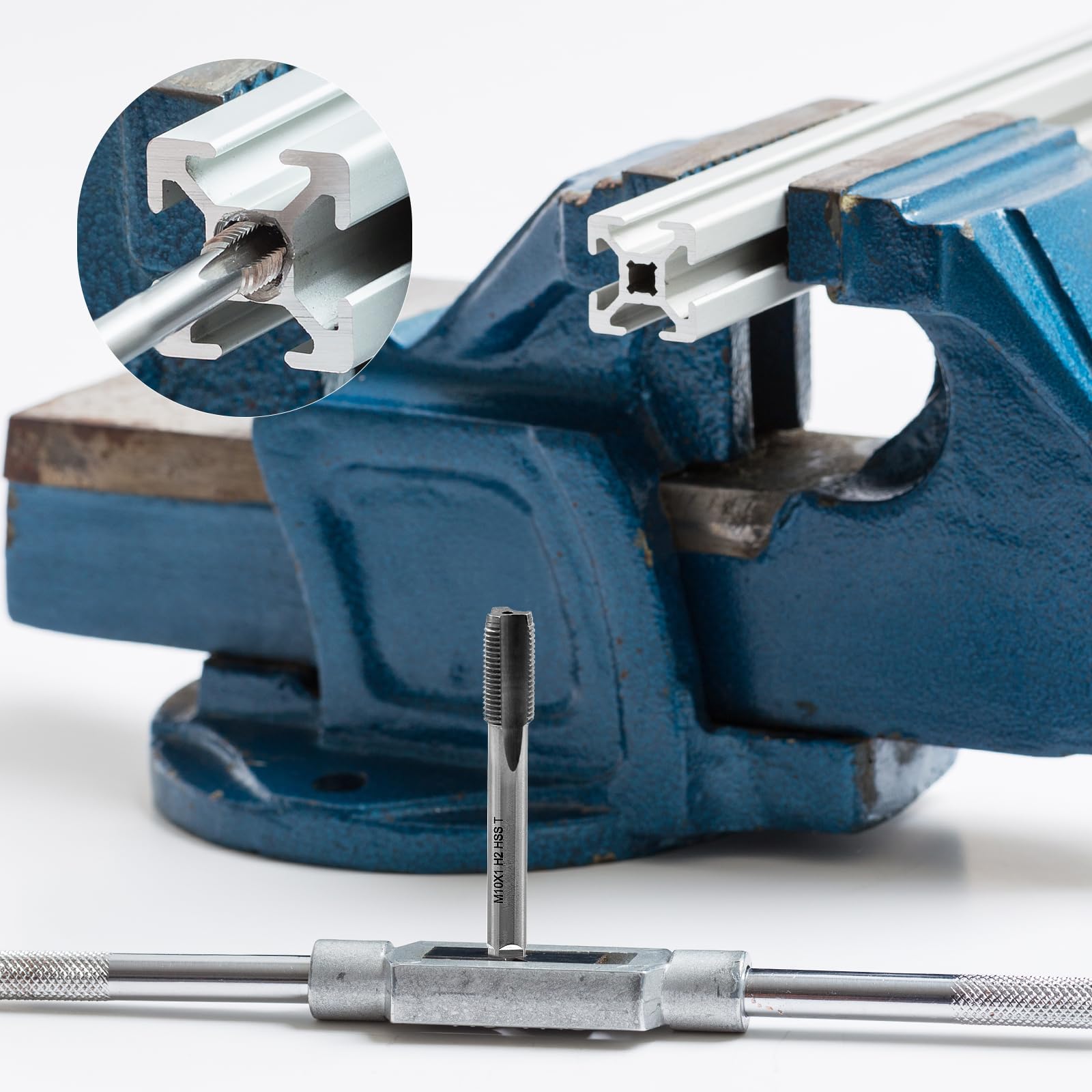 Maschio per filettatura metrica M10 X 1, maschio per filettatura HSS filiera M10 filettatura fine maschio per filettatura esterna dritto scanalato maschio per filettatura