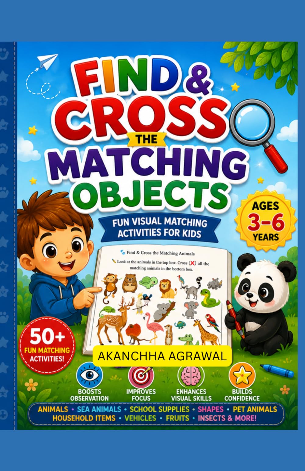 Find & Cross the Matching Objects: Fun Visual Matching Activities for Kids Ages 3–6
