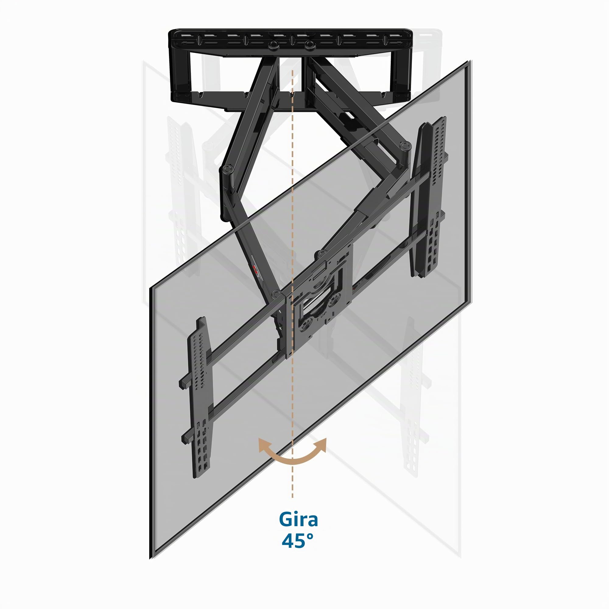 NB North Bayou SP5 Soporte de TV Pared para 75-110 Pulgadas, Carga hasta 91 kg | Doble Brazos Articulados | VESA 400x400-800x600 mm