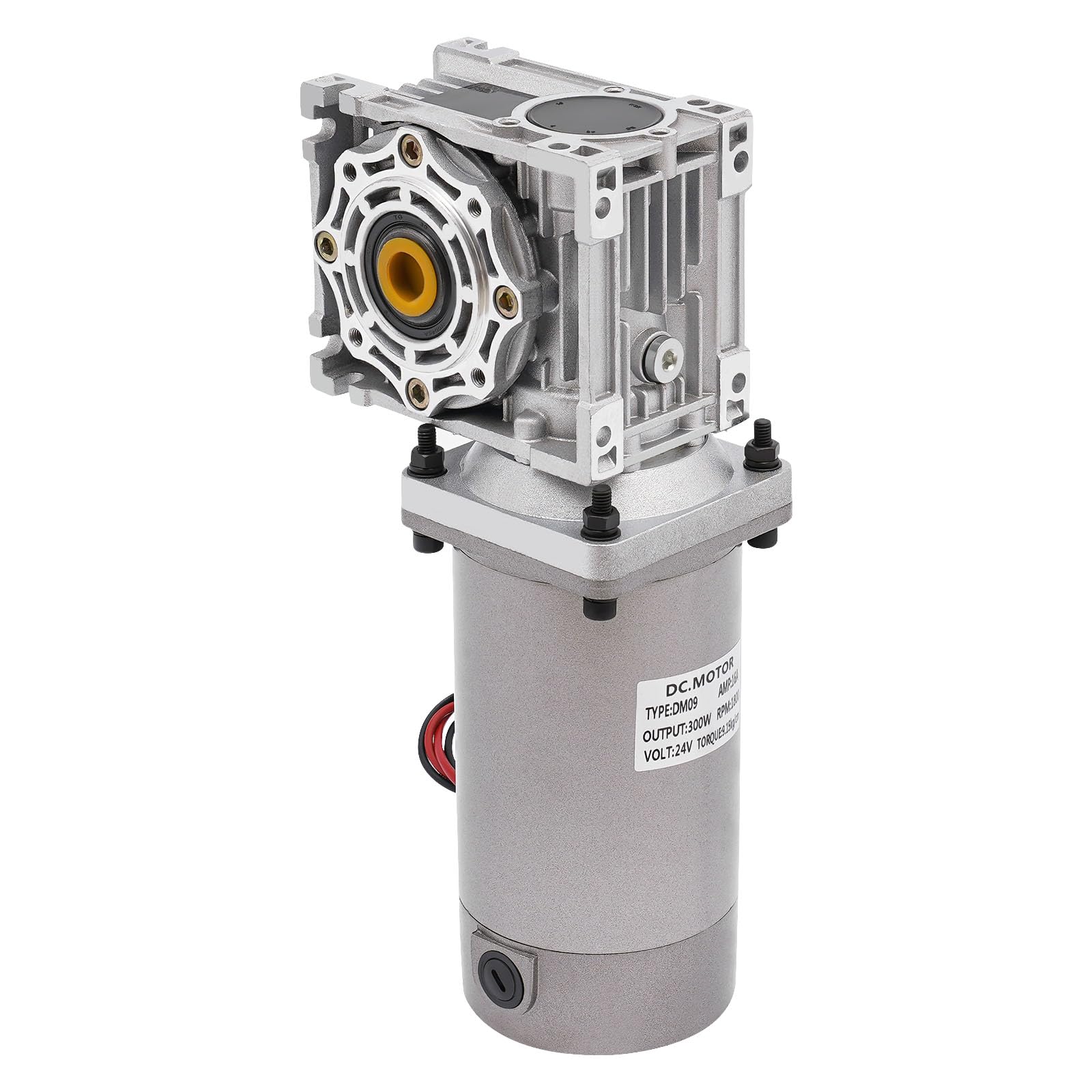 24V 1800RPM DC Schneckengetriebemotor Hohe Torsion Selbsthemmende Motor Turbine Getriebemotor für DIY Roboter Drehtisch Türschloss Vorhang Maschine 300W IP65