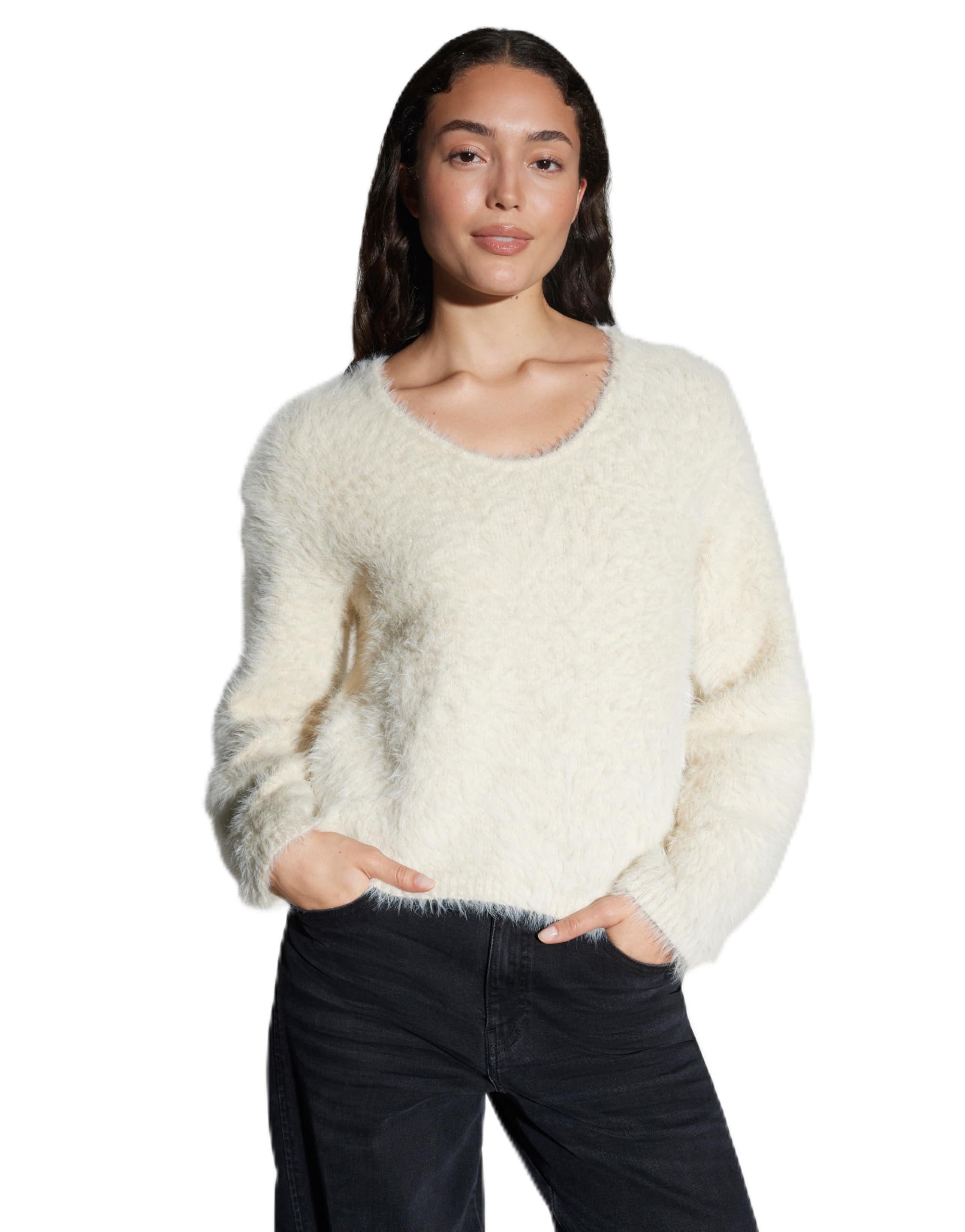 OPUS Damen Pullover | PLARI Regular Strickpullover aus weichem Effektgarn