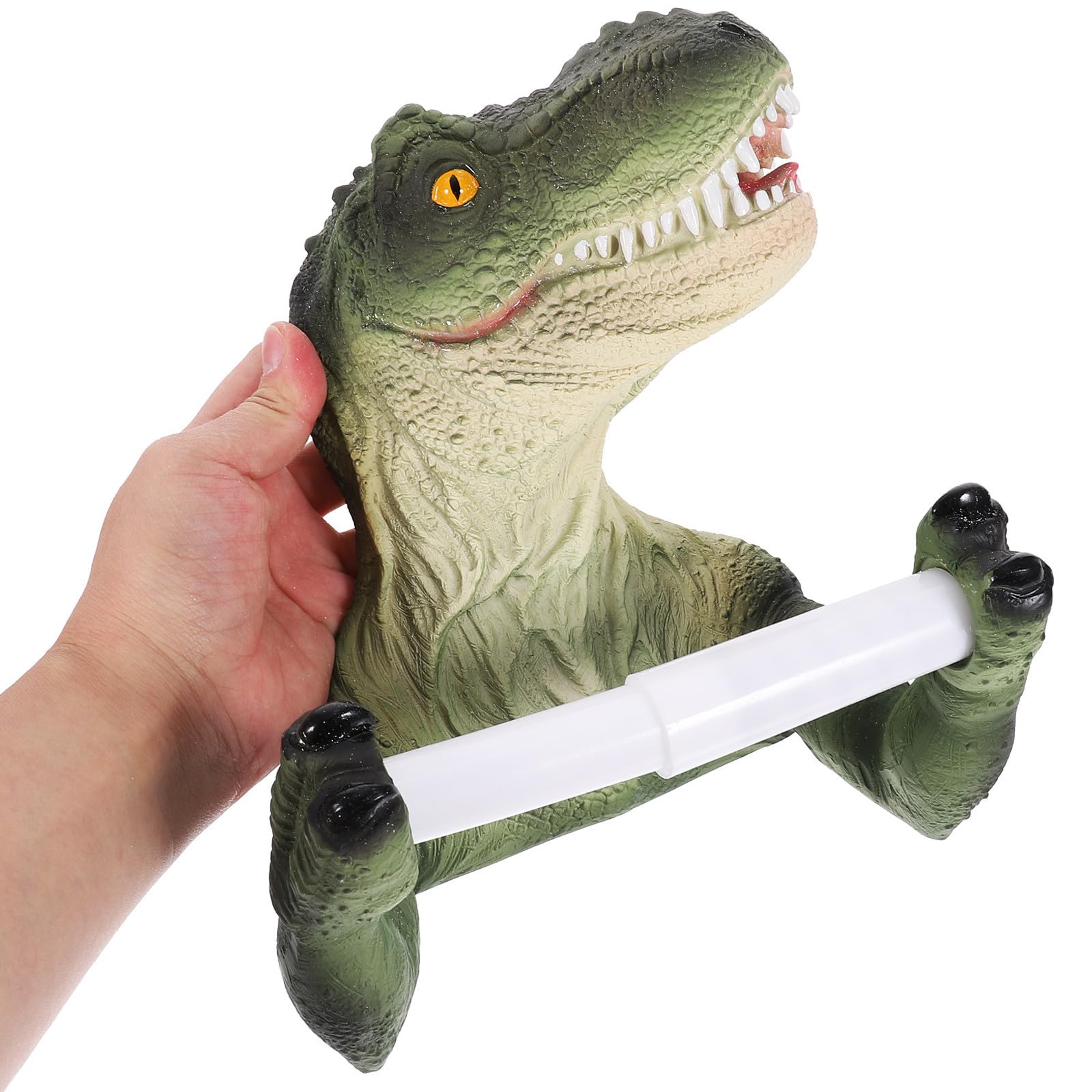 Toilettenpapierhalter mit Klebefläche Dinosaurier aus Kunstharz