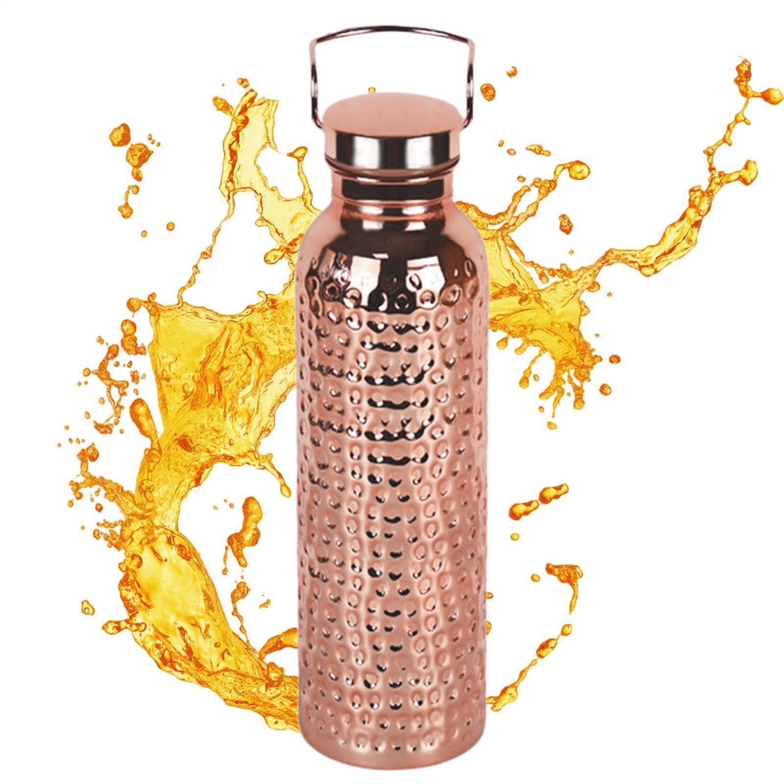 Copper Water Bottles 800ml Stainless Steel Portable Insulated Waterbottle | Copper Bottle for Drinking Water for Camping Hiking Travel Outdoor Indoor Home House Kitchen Women Men