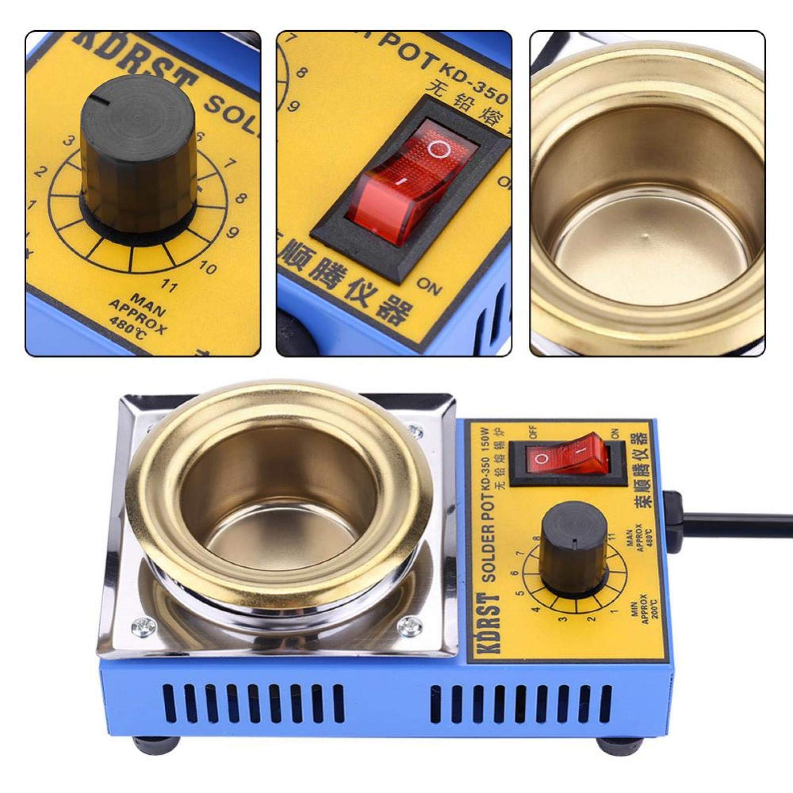 Olla de soldadura de estaño, 150 W, 300 a 350 ℃ (grado 4 a 9), 500 g, horno de fusión, olla, baño de estaño, 110 V