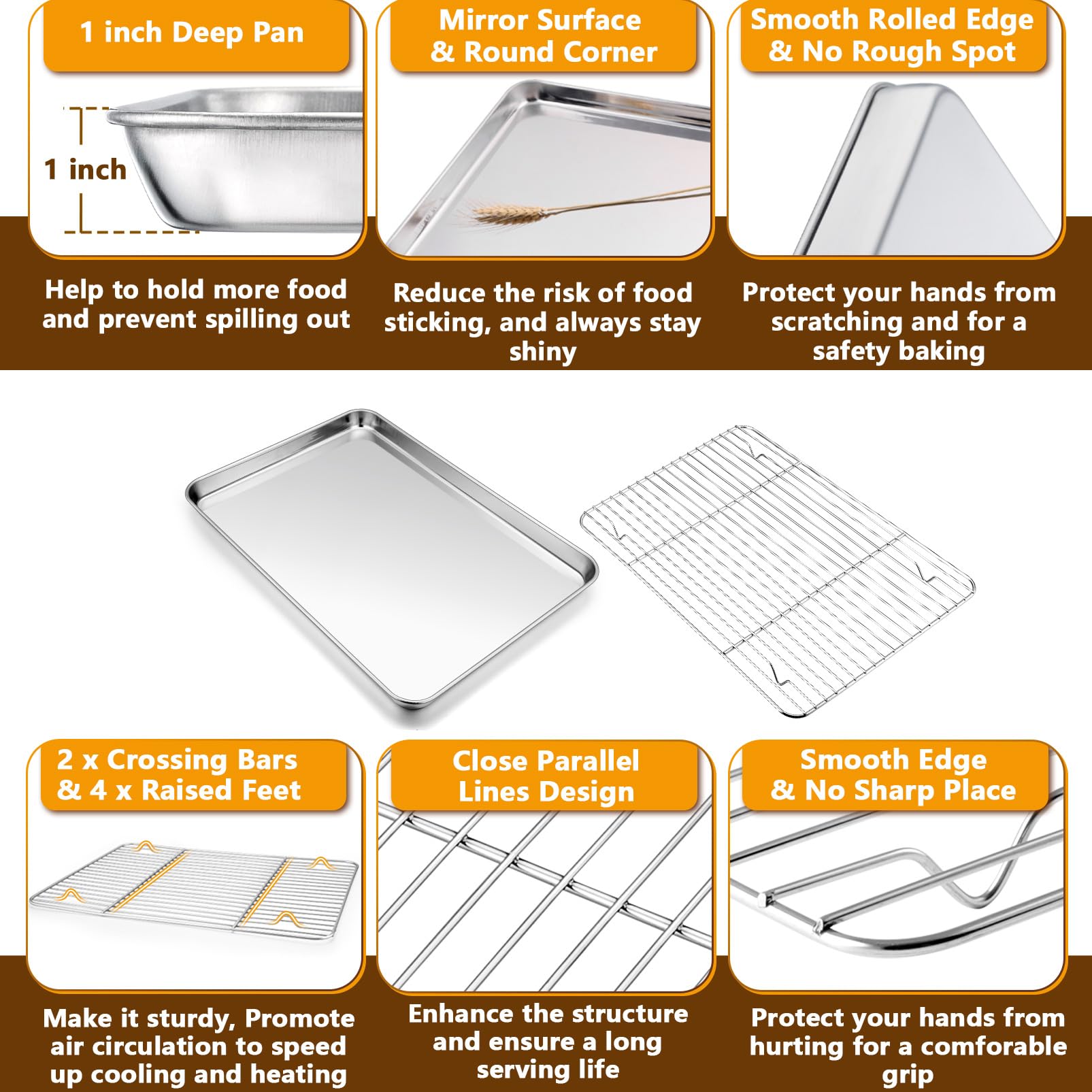 P&P CHEF Plaques de cuisson avec supports (10,6 cm + 31,8 cm)
