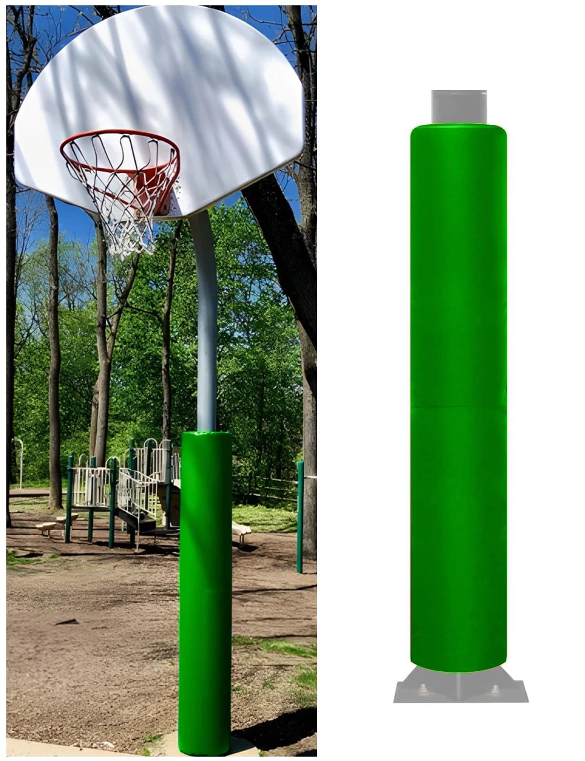 Wrap Around Basketball Pole Padding Outdoor, All Weather Pole Pads for Gymnasium, Basement, Playground
