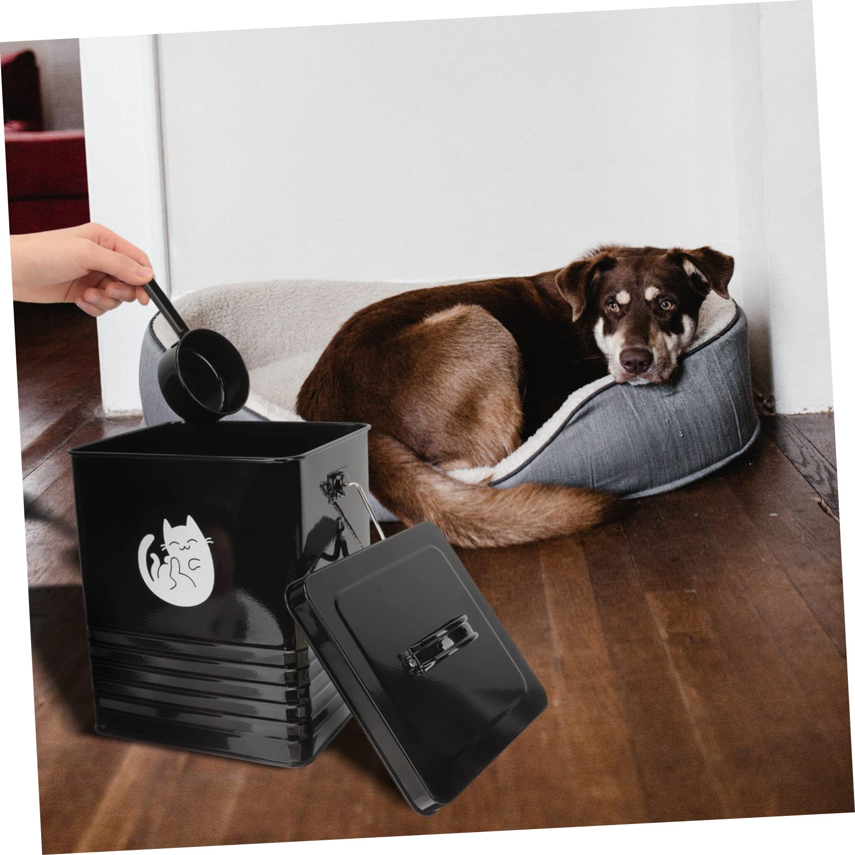1set Contenitore Per Snack Di Gatti e Cani Pratico Con Cucchiaio Design Leggero e Sicuro Per Alimenti Animali Domestici Per Casa e Cucina Resistente e Facile Da Trasportare